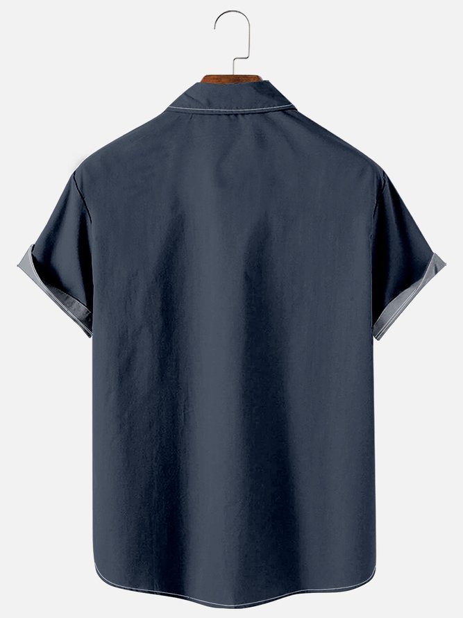 Shirt Collar Short Sleeve Vintage Shirts & Tops