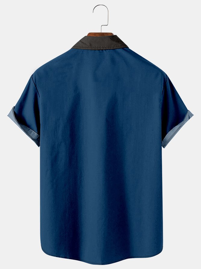 Mens Racing Print Casual Breathable Hawaiian Short Sleeved Shirt