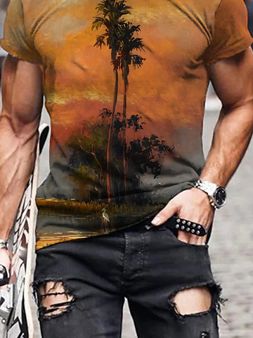 Men's Casual Coconut Short Sleeve T-Shirt