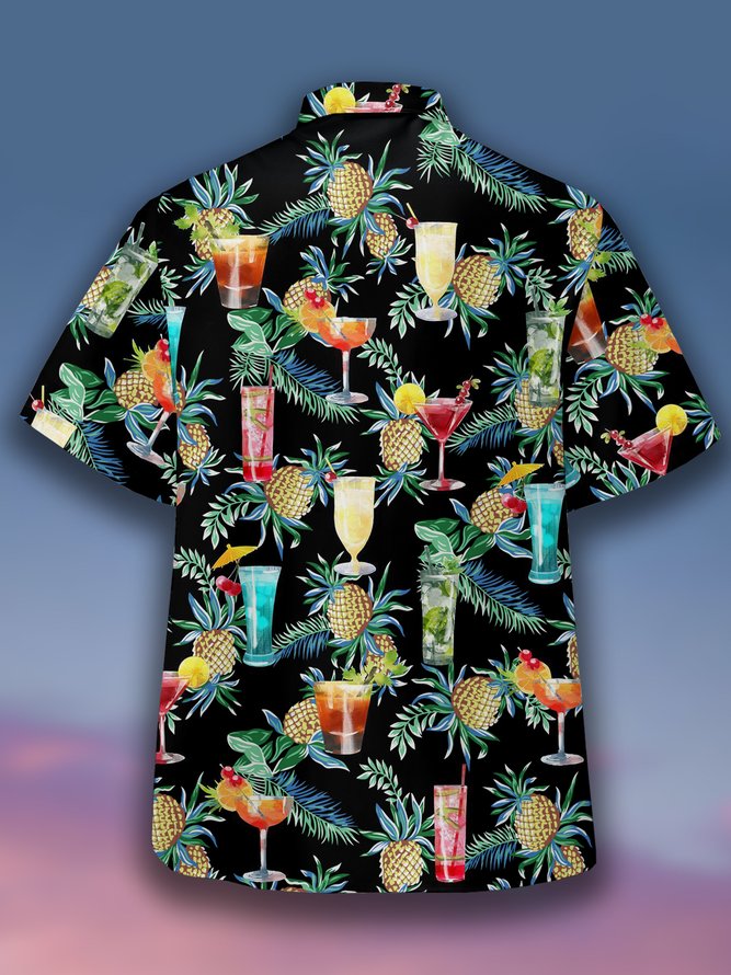 Men's Hawaiian Graphic Casual Short Sleeve Aloha Shirt