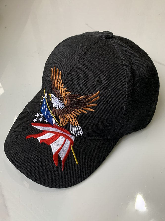 Men's American Flag Embroidered Eagle Visor Baseball Cap