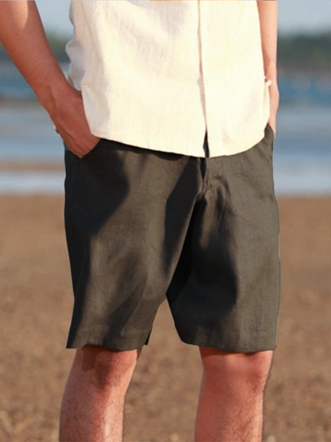 Cotton and linen based leisure style shorts