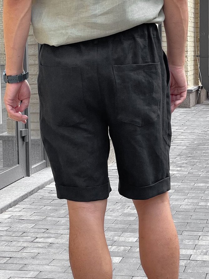 Men's Cotton Linen Casual Loose Shorts