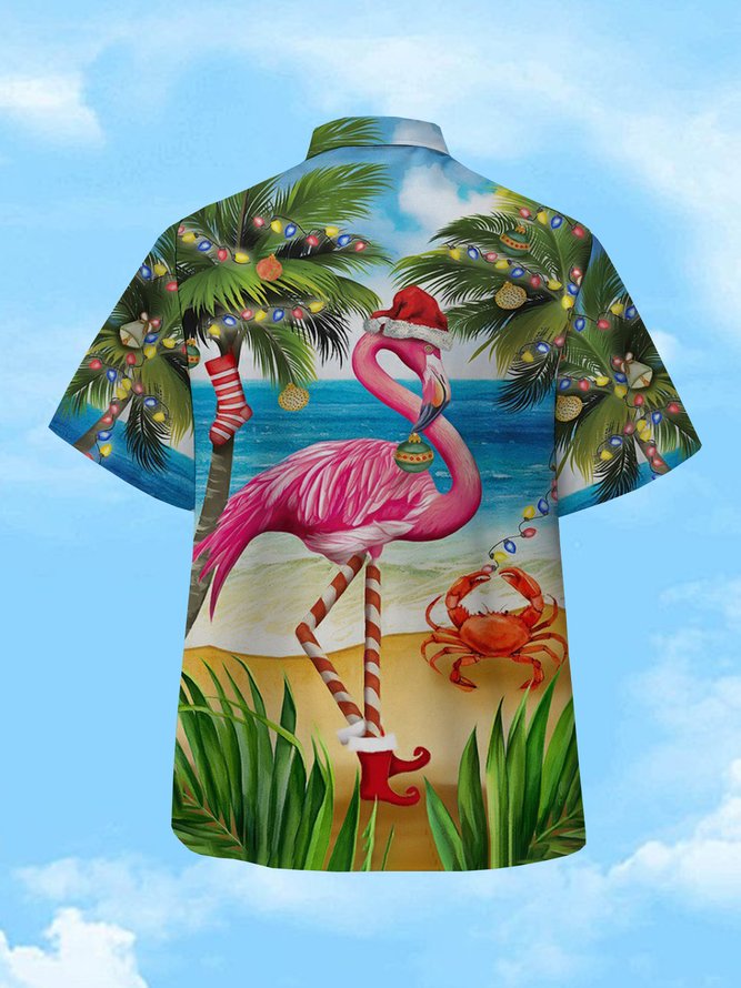 Flamingo Short Sleeve Hawaiian Shirt