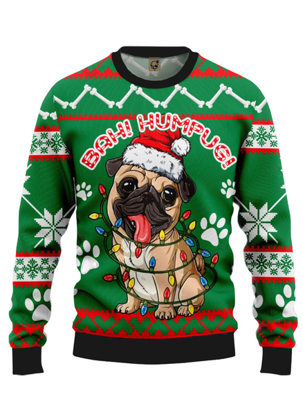 Ugly Christmas Dog Crew Neck Sweatshirt