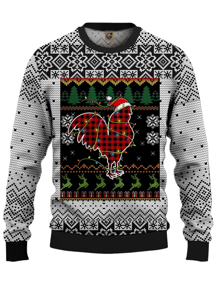 Ugly Christmas Rooster Crew Neck Sweatshirt