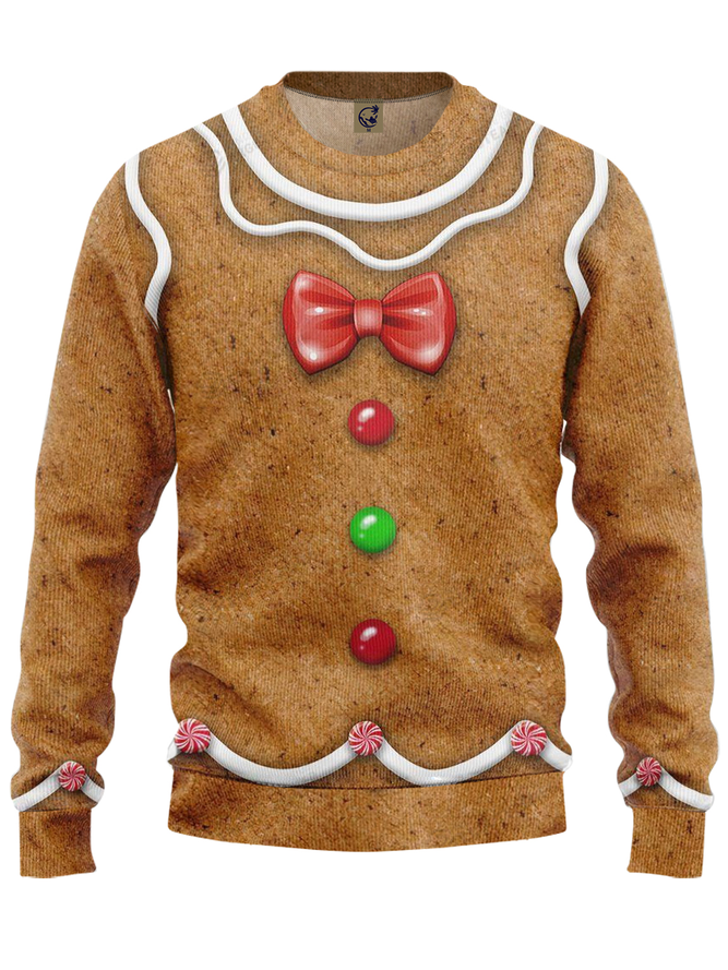 Ugly Christmas Gingerbread Man Crew Neck Sweatshirt