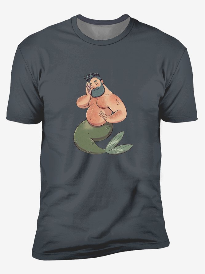 Mermaid Crew Neck Casual T-Shirt