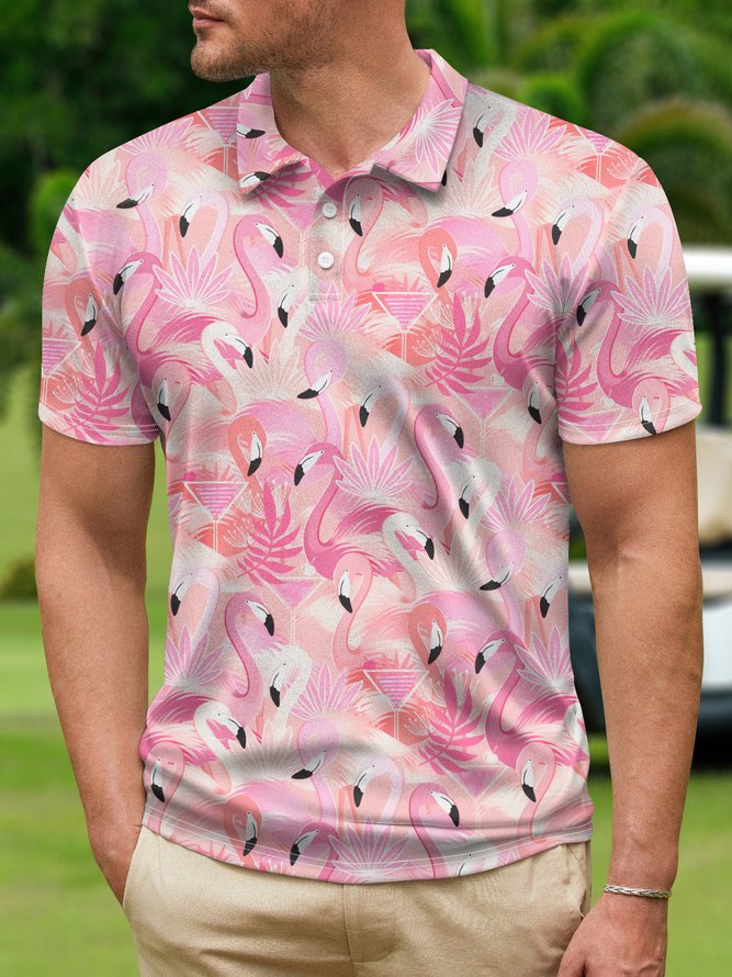 Flamingo Short Sleeve Polo Shirt