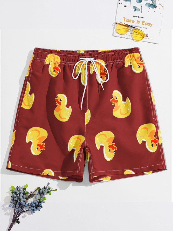 Duckling Drawstring Beach Shorts