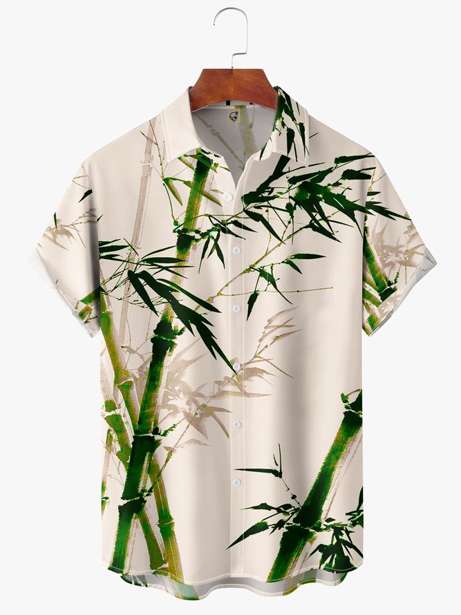 Bamboo Chest Pocket Short Sleeves Casual Shirts