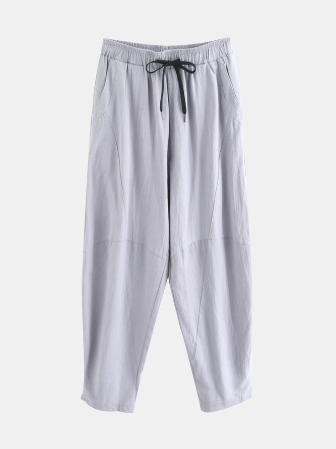 Casual Solid Simple Wide-leg Casual Pants