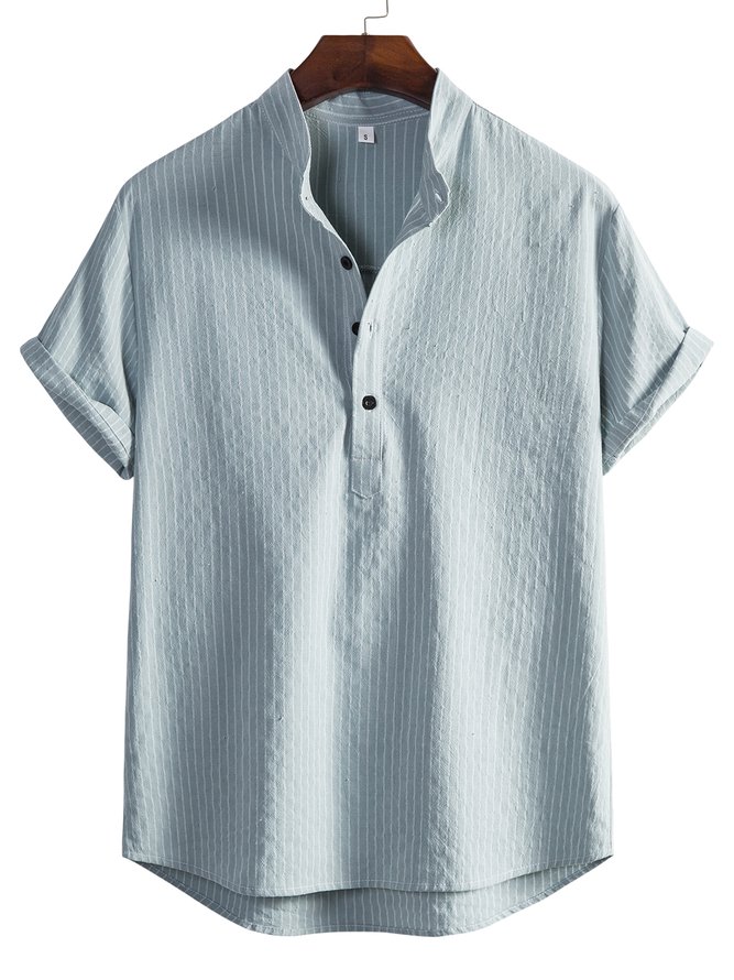 Men's Cotton-Blend Vintage Shirt Collar Shirts | hawalili