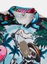 Beach Skull Chest Pocket Short Sleeve Hawaiian Shirt