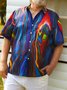 Big Size Abstract Chest Pocket Short Sleeve Casual Shirt