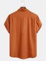 Men's Halloween Pumpkin Print Anti-Wrinkle Moisture Wicking Fabric Fashion Hawaiian Lapel Short Sleeve Shirt