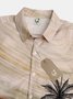 Men's Coconut Tree Print Moisture Wicking Fabric Fashion Lapel Short Sleeve Hawaiian Shirt