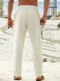 Cotton and Linen Plain Hawaiian Casual Trousers