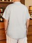 Big Size Textured Chest Pocket Short Sleeve Bowling Shirt