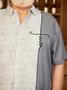 Big Size Easter Chest Pocket Short Sleeve Casual Shirt