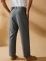 Plain Relaxed Flat-front Pants