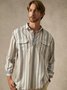 Stripes Flap Pockets Long Sleeve Casual Shirt