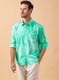 Cotton Gradient Color Chest Pocket Long Sleeve Casual Shirt