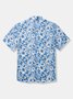 Tropical Floral Chest Pocket Short Sleeve Casual Shirt