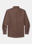 Cotton Plain Chest Pocket Long Sleeve Casual Shirt