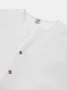 Cotton Plain Long Sleeves Notch Neck Casual Shirt