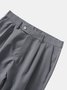 Plain Relaxed Flat-front Pants