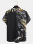 Men's Coconut Tree Print Fashion Hawaiian Lapel Short Sleeve Shirt
