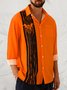 Men's Halloween Print Anti-Wrinkle Moisture Wicking Fabric Fashion Hawaiian Lapel Long Sleeve Shirts