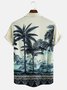 Men's Vintage Coconut Tree Print Casual Breathable Hawaiian Short Sleeve Shirt