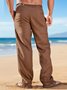 Brown Casual Cotton Pants