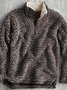 Brown Turtleneck Simple Polar Fleece Sweatshirt
