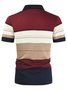 Mens Business Casual Striped Printed Tops Turndown Collar Short Sleeve Cotton Golf Polo Shirt