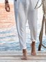 Casual Cotton-Blend Casual Pants