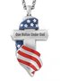 Mens Alloy American Flag Personalized Necklace