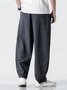 Casual Solid Corduroy Casual Pants