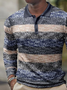 Geometric Cotton Blends Long Sleeve Polo Shirts & Tops