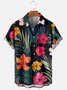 Mens Tropical Floral Print Casual Breathable Chest Pocket Short Sleeve Hawaiian Shirts