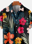 Mens Tropical Floral Print Casual Breathable Chest Pocket Short Sleeve Hawaiian Shirts