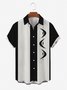 Mens Billiard Shirt Geometric Print Casual Breathable Short-sleeved Hawaiian Shirt