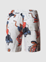 Ethnic Print Straight loose Cotton And linen Print Shorts