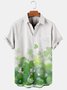 Four Leaf Clover Graphic Short Sleeve Casual Men's Shirt