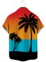 Coconut Tree Graphic Short Sleeve Casual Men's Shirt
