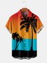 Coconut Tree Graphic Short Sleeve Casual Men's Shirt