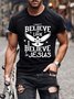 Easter Cross and Dove of Peace Letter Print Men's Casual Short Sleeve T-Shirt
