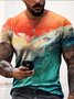 Men's Retro Casual Oil Painting Short Sleeve T-Shirt